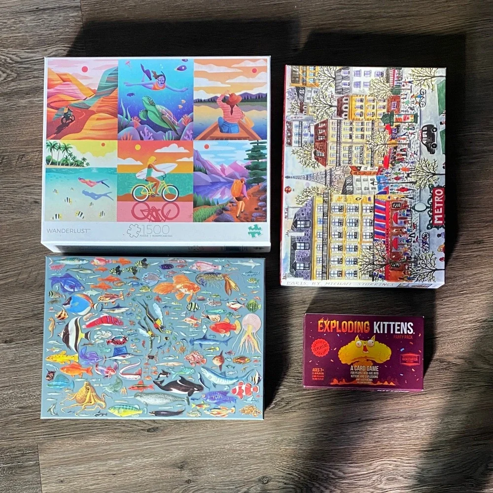 Colorful Puzzle and Card Game Set - Picture 1 of 5